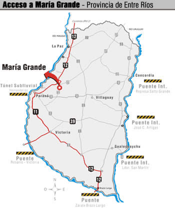 Mapa de acceso a María Grande